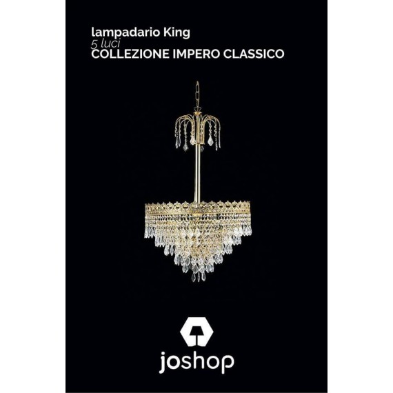 LAMPADARIO 5 LUCI KING COLLEZIONE IMPERO CLASSICO