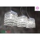 LAMPADARIO 3 LUCI COMPOSIZIONE QUADROTTO COLLEZIONE CRISTALLO tipo SWAROWSKI