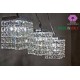 LAMPADARIO 3 LUCI COMPOSIZIONE QUADROTTO COLLEZIONE CRISTALLO tipo SWAROWSKI