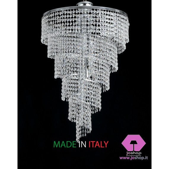 LAMPADARIO 7 LUCI SPIRALE COLLEZIONE CRISTALLO tipo SWAROWSKI