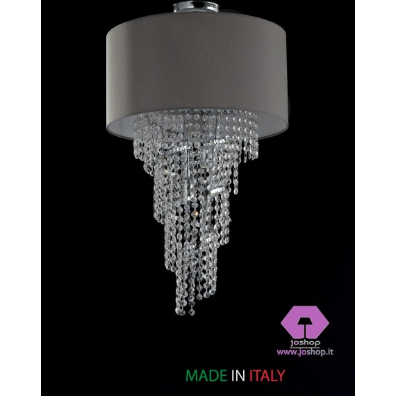 LAMPADARIO 3 LUCI "SPIRALE CON PARALUME" COLLEZIONE CRISTALLO PURISSIMO