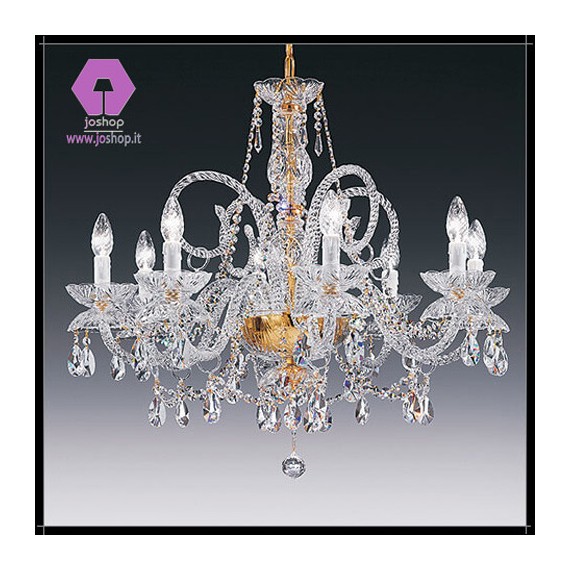 LAMPADA DA SOFFITTO CON CRISTALLI 8 LUCI COLLEZIONE SPECIAL