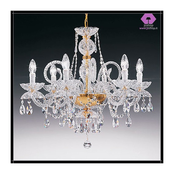 LAMPADA DA SOFFITTO CON CRISTALLI 6 LUCI COLLEZIONE SPECIAL