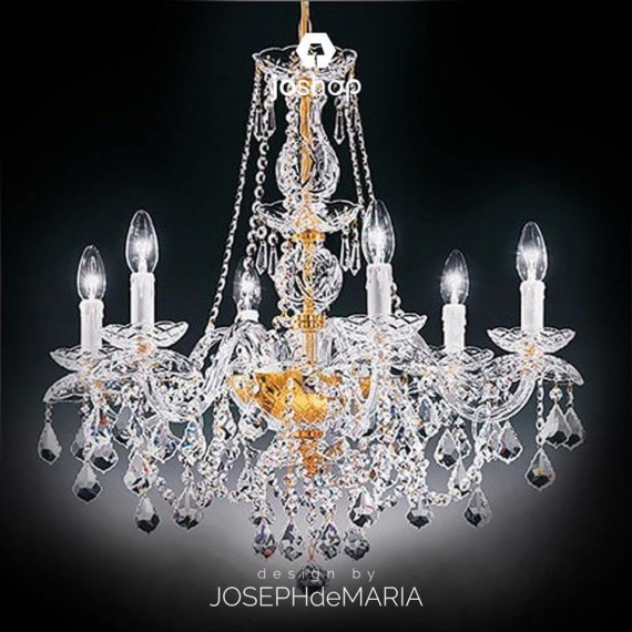 LAMPADA DA SOFFITTO TUTTA IN CRISTALLO 6 LUCI "MARYON" COLLEZIONE SPECIAL