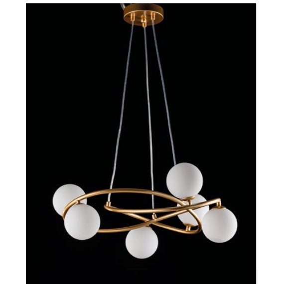 Sinfonia 6 Luci Sospensione Vetro Sfere Design