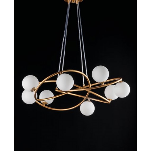 Sinfonia 8 Luci Sospensione Vetro Sfere Design