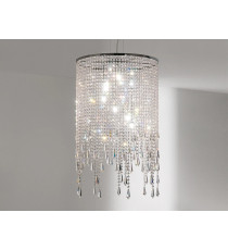 Sospensione Cilindro Strass cristallo lampadario