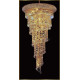 LAMPADARIO 6 LUCI SPIRALE PERLINATA ORO COLLEZIONE CRISTALLO PURISSIMO