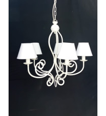 LAMPADARIO 5 LUCI" CAMELOT" con paralume COLLEZIONE SHABBY