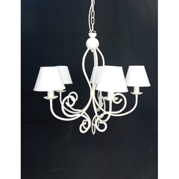 LAMPADARIO 5 LUCI" CAMELOT" con paralume COLLEZIONE SHABBY